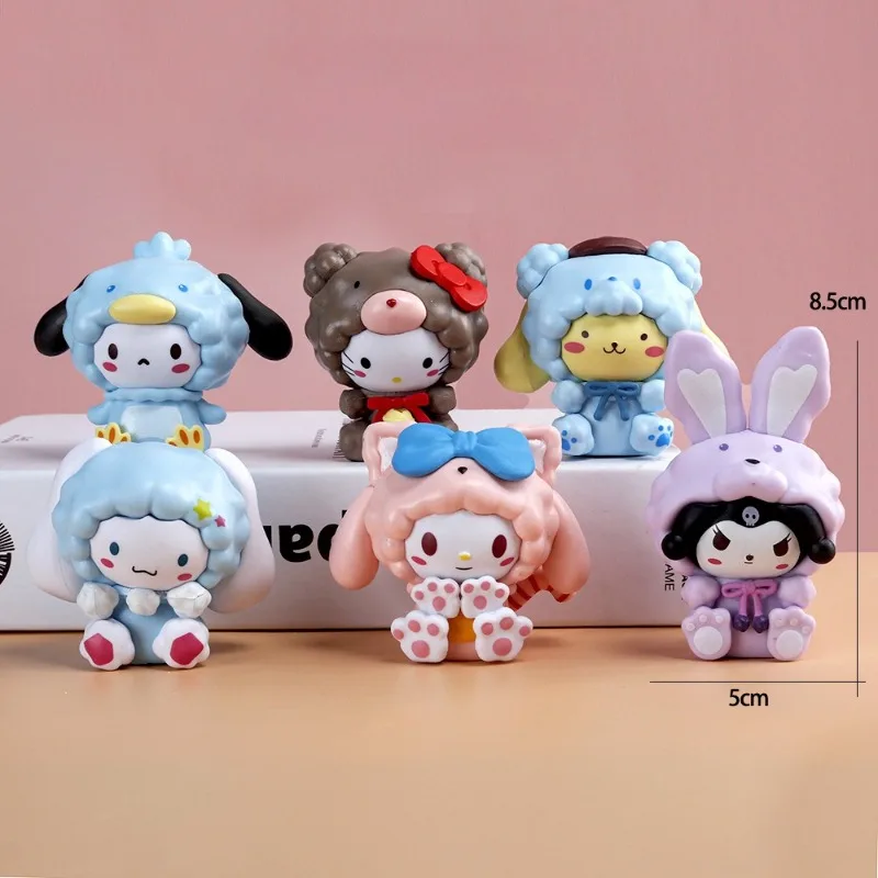 

Sanrio Hello Kitty Decoration Doll Anime Figure Q Figurals Kuromi My Melody Cinnamoroll Decoration Model Children Birthday Gifts