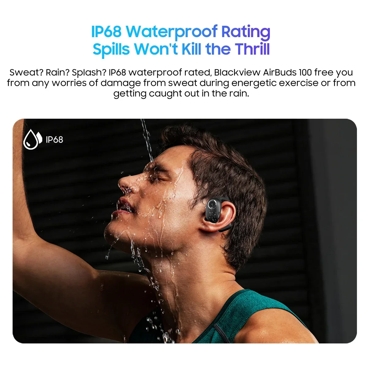 High quality Airbuds 100 Headset Open-Ear Wireless Headphones Sports Air Conduction Bass Earphones TWS With Mic 500mAh IP68 2024