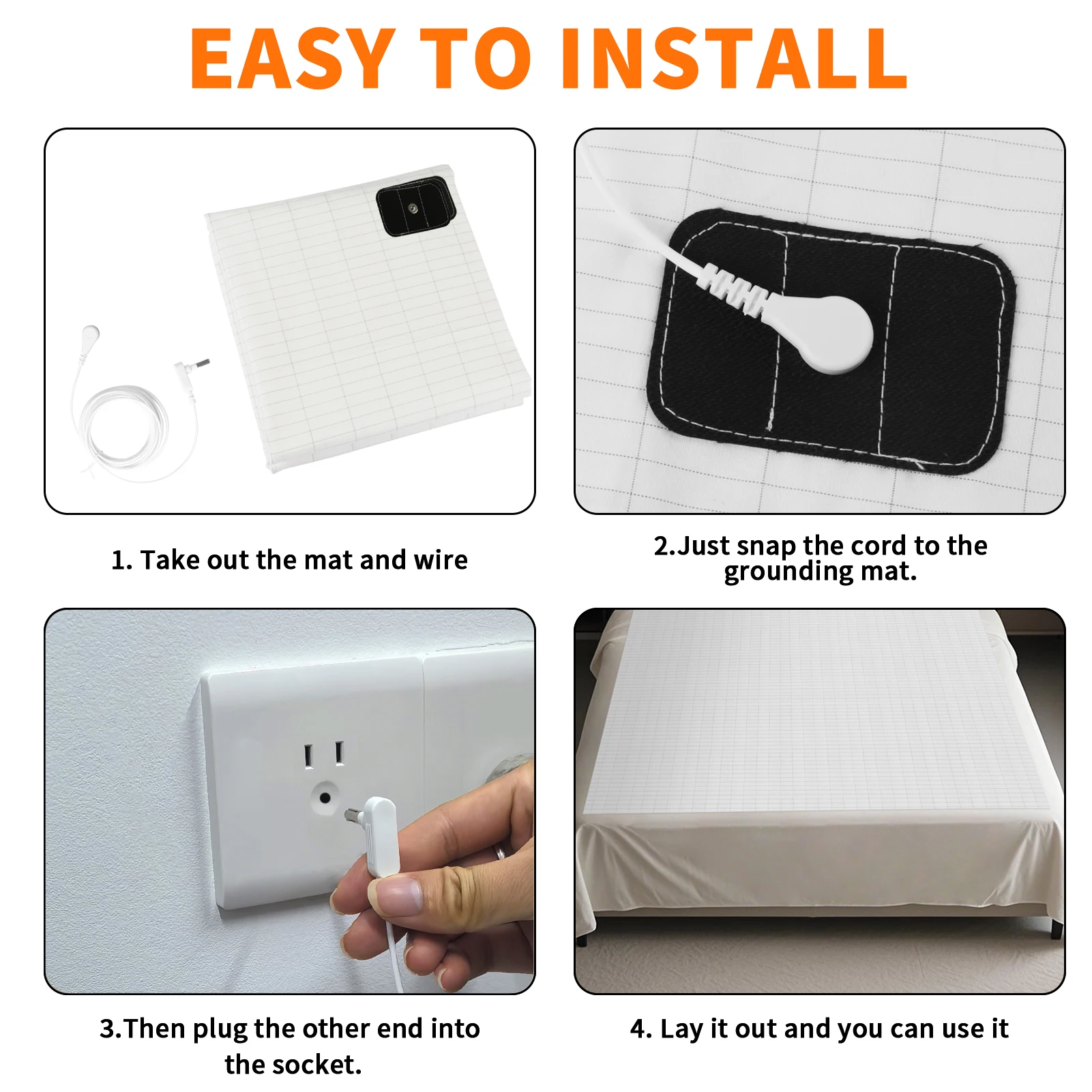 حصيرة التأريض ملاءة سرير التأريض مع 10% ألياف فضية وقطن عضوي 90% عافية طبيعية وطاقة أرضية صحية