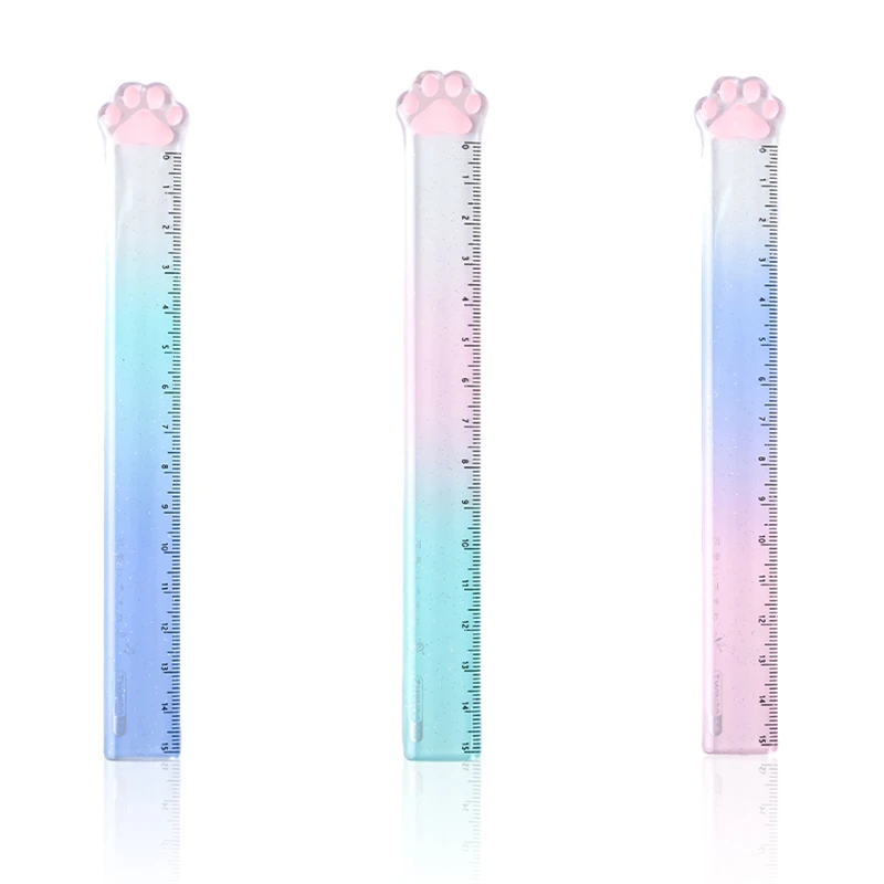 15CM Gradient Cat Claw Cute Straight Ruler Gradient Measuring Tool Korean Style School Stationery Supply Kawaii Accessories gift