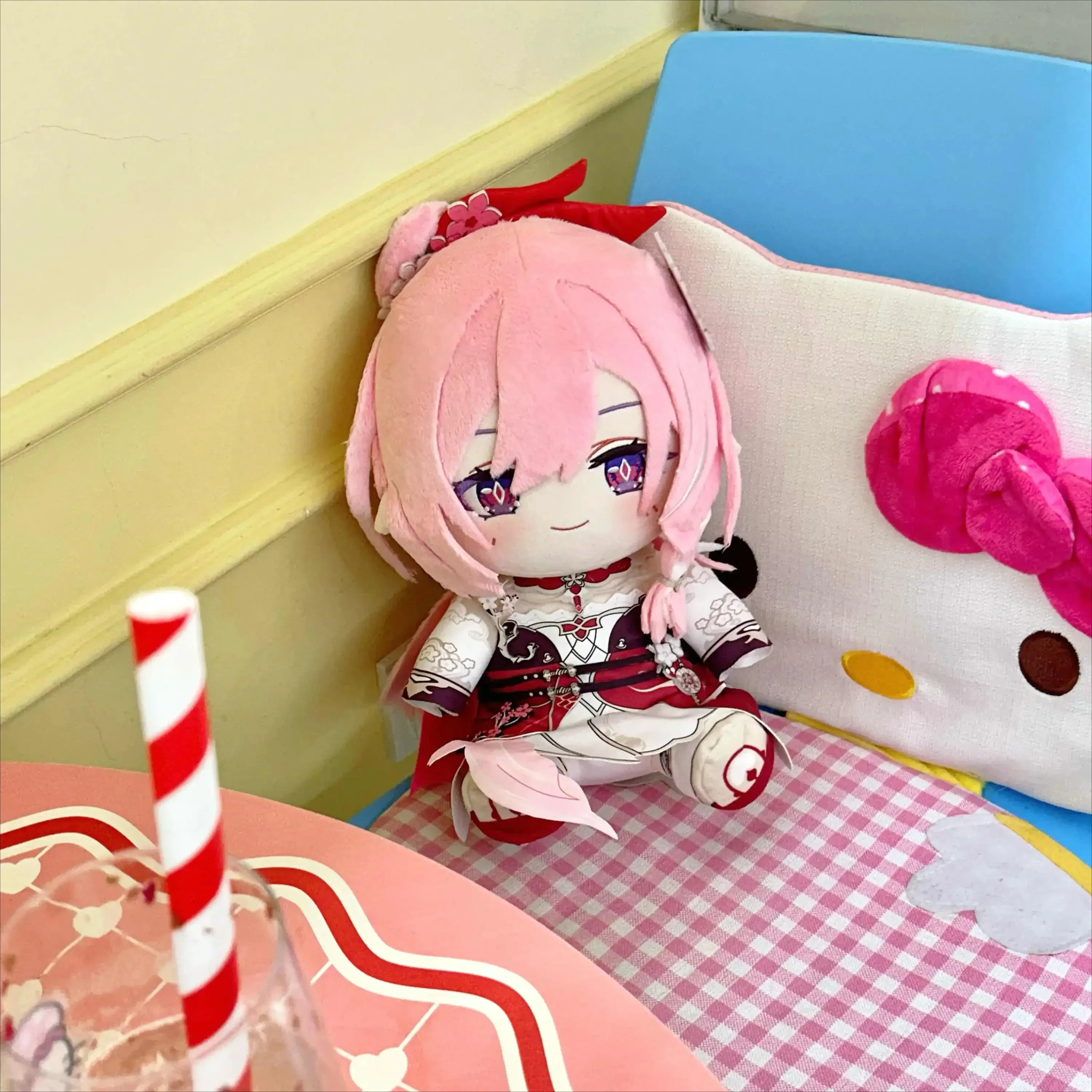 30CM Game Honkai Impact 3 Elysia Cotton Body With Clothing Cosplay Dress Up Sitting Posture Figures Pillow Xmas Gift