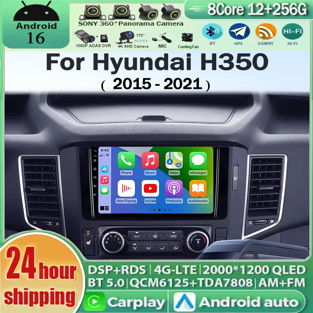 Für Hyundai H350 2015 - 2021 Android 15 Auto Radio Multimedia Player Android Auto Carplay Head Unit Navigation GPS WIFI RDS 4G
