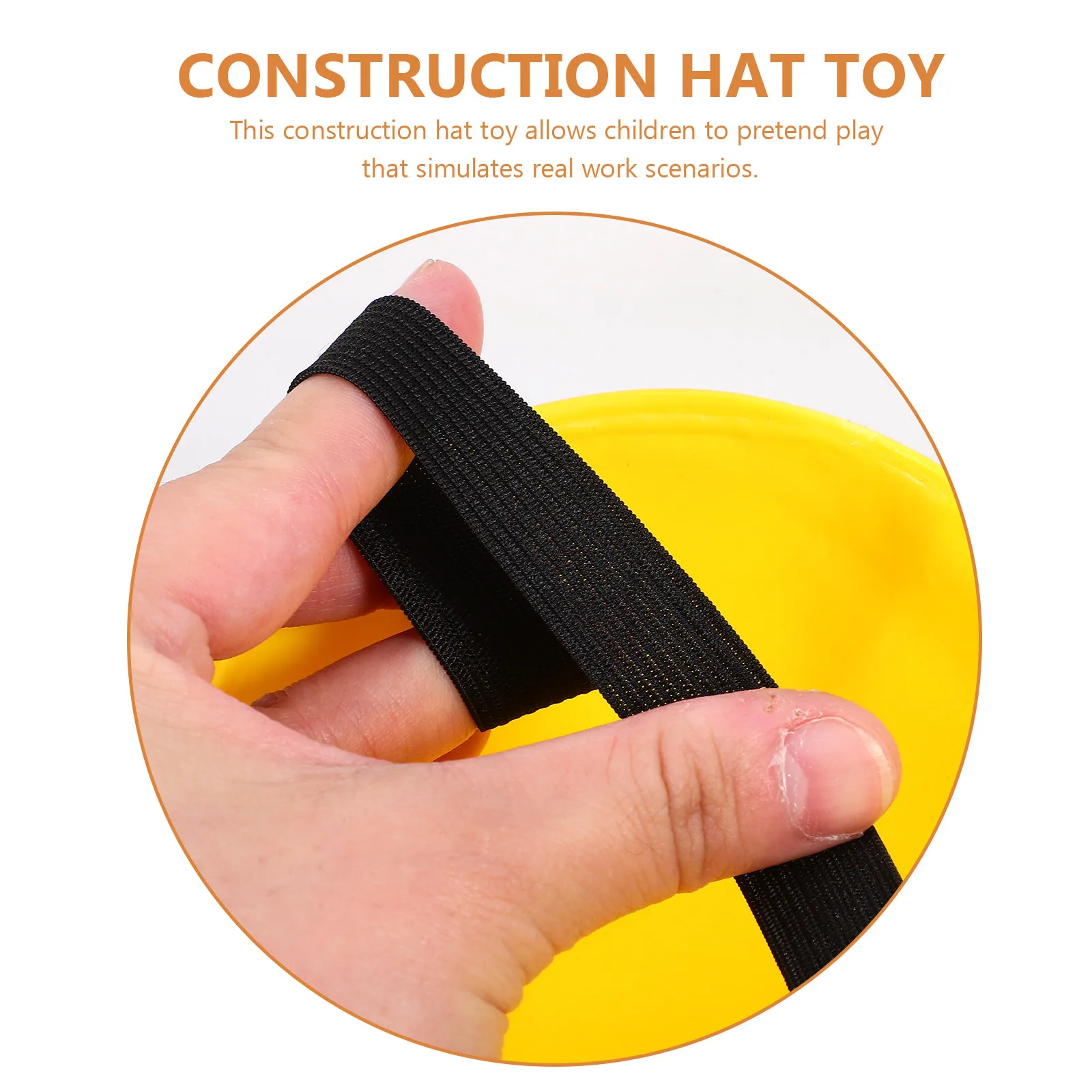 Capacete de Construção Infantil Amarelo de Plástico para Brincadeiras de Faz de Conta, Capacete de Segurança para Engenharia para Uso Interno e Externo
