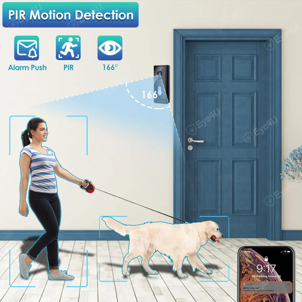 Tuya Smart Home Doorbell Camera Waterproof WiFi Video Intercom Support  Alexa 1080P Outdoor Security Protection Two Way Audio