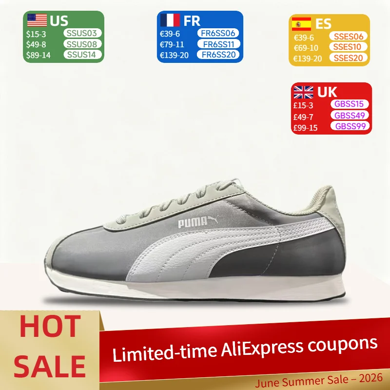 

Puma Turin Men's Low-Top Running Shoes: Sporty, Lifestyle, Versatile, Comfortable, Soft, and Breathable – Gray 362167-20