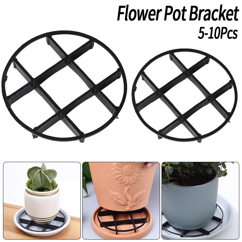 5-10Pcs Plant Saucer Flower Pot Bracket Plastic Drainage Rack Stand Round Planters Support Plants Root Rot Prevention Bracket