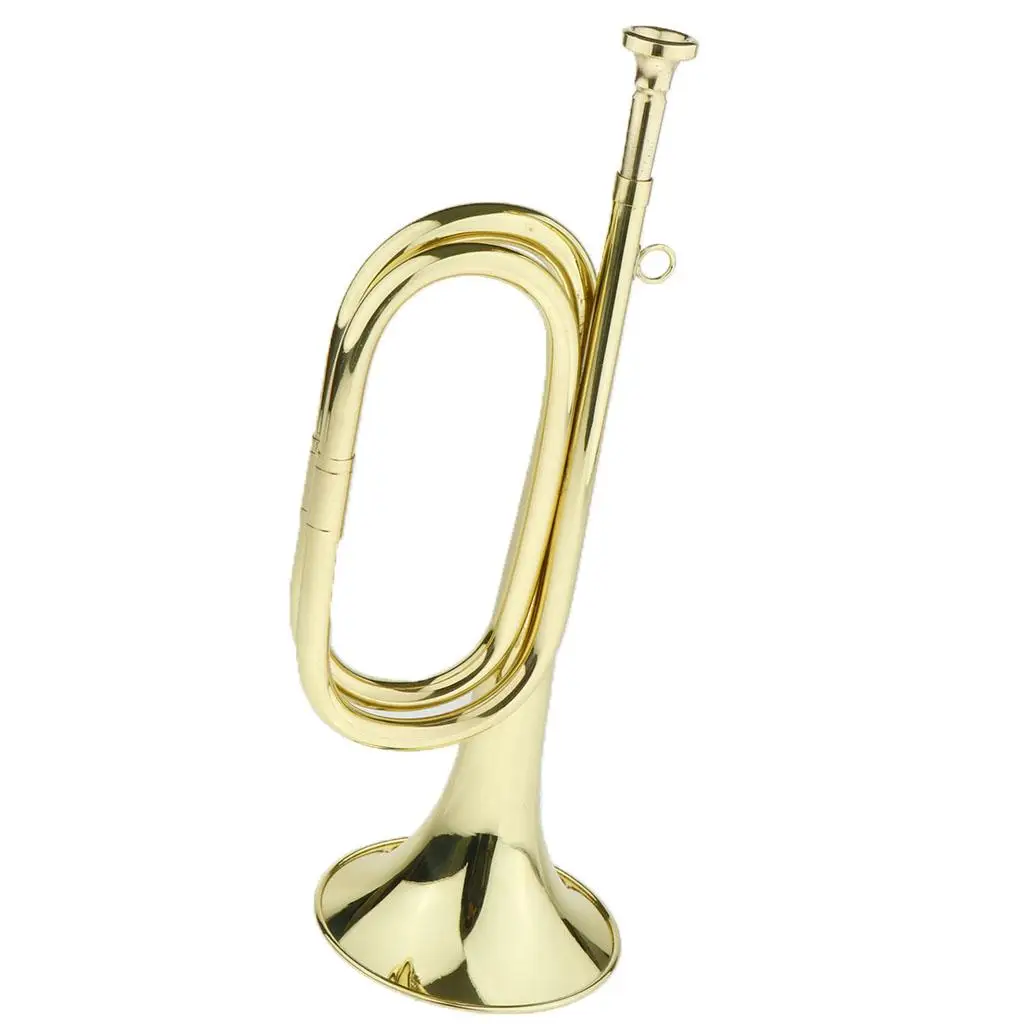 Brass Cavalry Trumpet Bugle for Scouting Marching Band Golden