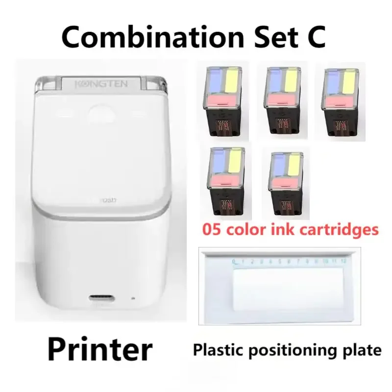 

Kongten MBrush Color Inkjet Printer Portable Mini Combination Set Custom Editing Smartphone WIFI HD Printing Text/Pattern/LOGO