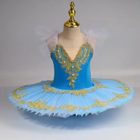 Professional Ballet Tutu Girls Blue PinkPlatter Pancake Tutu Ballerina Party DressAdult Women Child Kids Ballet DanceCostume