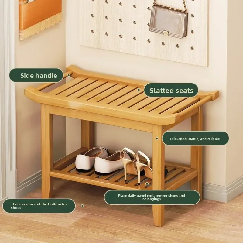 New model Home shoe change stool Home door can sit shoe cabinet stool integrated bamboo shoe rack