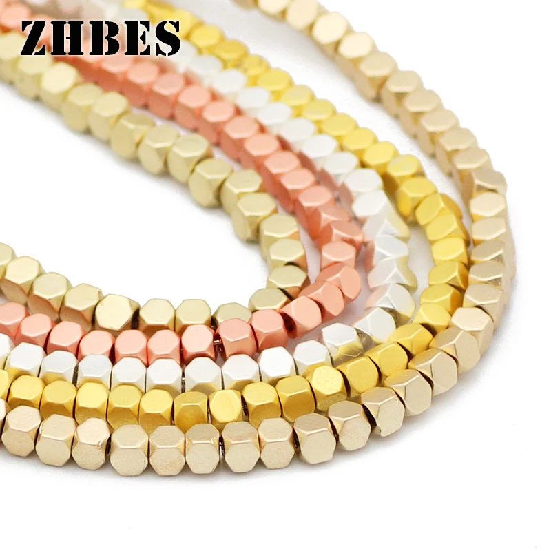 3mm135pcs Sieben Farben Geschnitten Achteckige Quadrate Hämatit Naturstein Spacer Kleine Lose Perlen Für Schmuck Machen Diy Armbänder