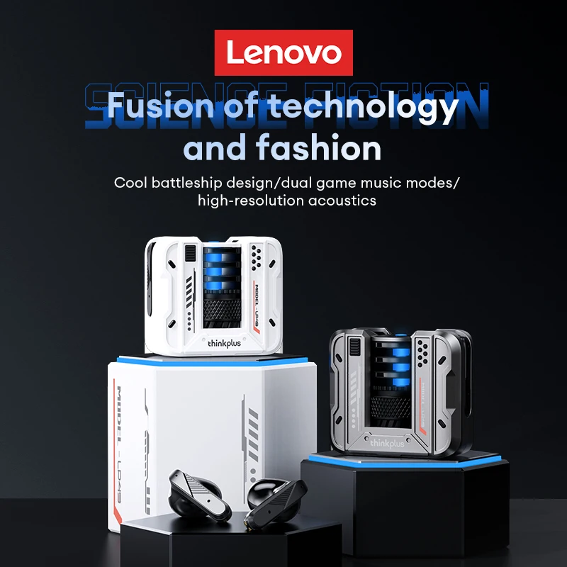 Original Lenovo LP49 Wireless Gaming Earphones Noise Reduction Daul Mode HD Call Earbuds Low Latency Bluetooth 5.4 Headphones