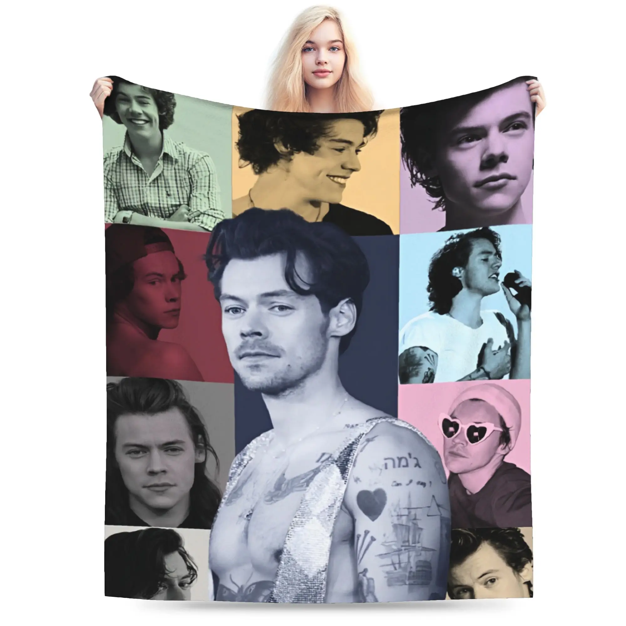 Harrys Styles Eras Tour Blankets Velvet Spring Autumn  Breathable Lightweight Thin Throw Blanket for Sofa Couch Rug Piece