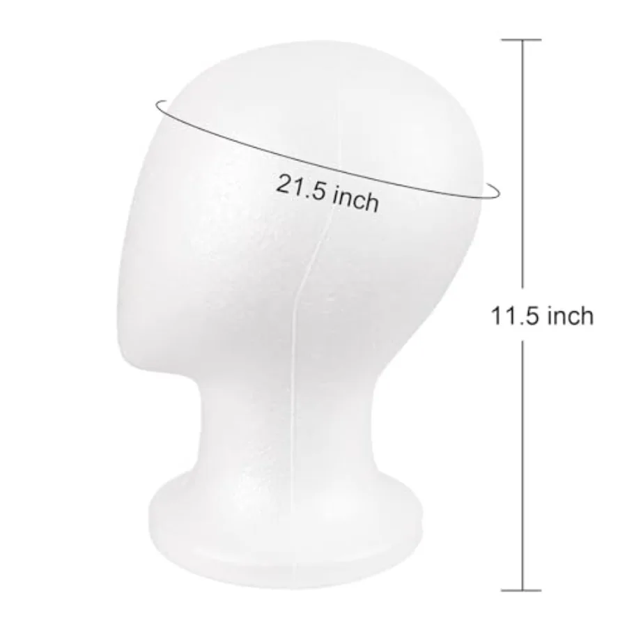 رؤوس عارضة أزياء من الإسفنج الأبيض لتصفيف الشعر المستعار بنفسك وعرض مثالي لمصففي الشعر وأجهزة الكوسبلاي خفيفة الوزن وقابلة للتعديل