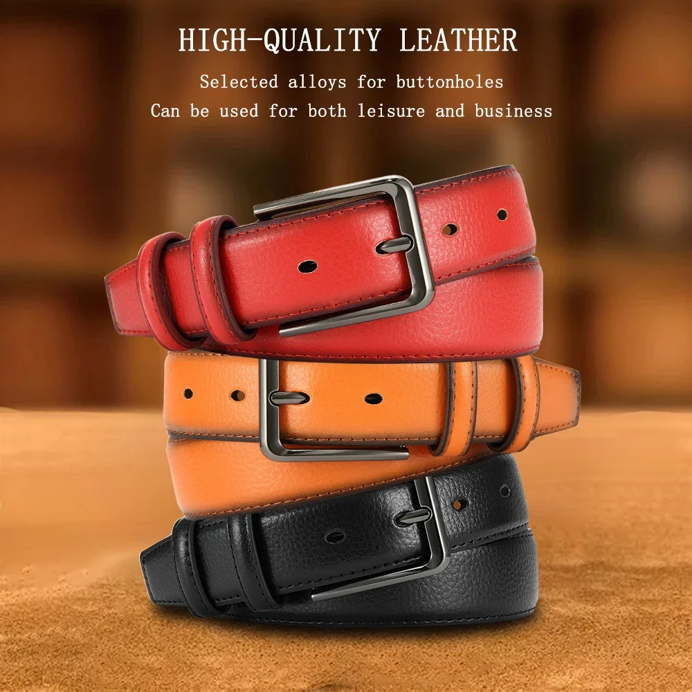 Men's High-quality Genuine Leather Long Needle Buckle Metal Automatic Buckle Men's Belt Strap Men's Fashion Classic Design