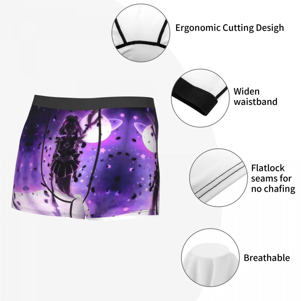 Celana dalam Boxer pria Sailor Moon, celana dalam sangat tembus udara, kualitas tinggi, celana pendek motif 3D, ide hadiah