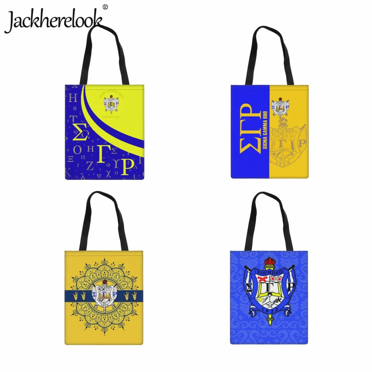 Jackherelook Fashion Women's Shoulder Bag New Hot Sigma Gamma Rho Sorority Eco-friendly Canvas Bag Casual Shopping Travel Tote