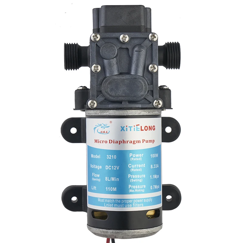 100W 12V 3210H2D Small Electric Garden Irrigation Diaphragm Pump, Used for Lawn Spraying, Pesticide Spraying,Cleaning Water Pump