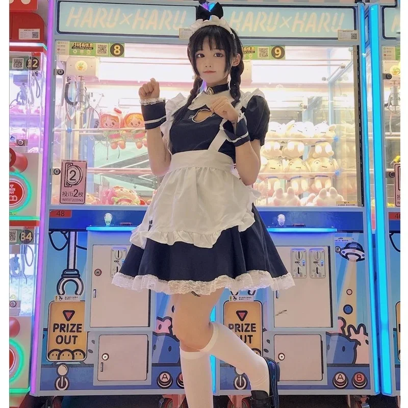 Disfraz de Anime de talla grande para niña, delantal de dibujos animados, ropa gótica Kawaii, vestido de lencería, Lolita gótica