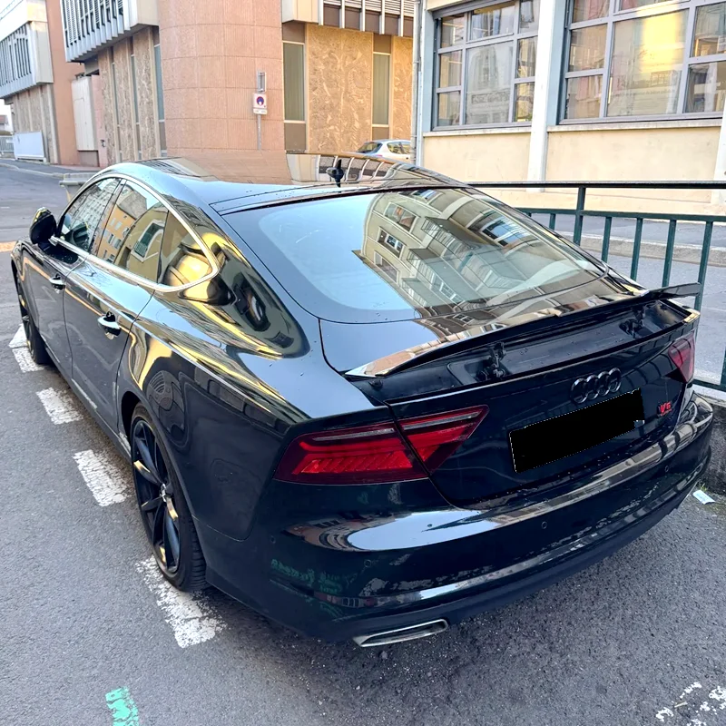 For Audi A7 S7 RS7 2013 - 2018 spolier V style ABS plastic gloss black rear spoiler trunk boot wing spoiler rear bumper wing lip