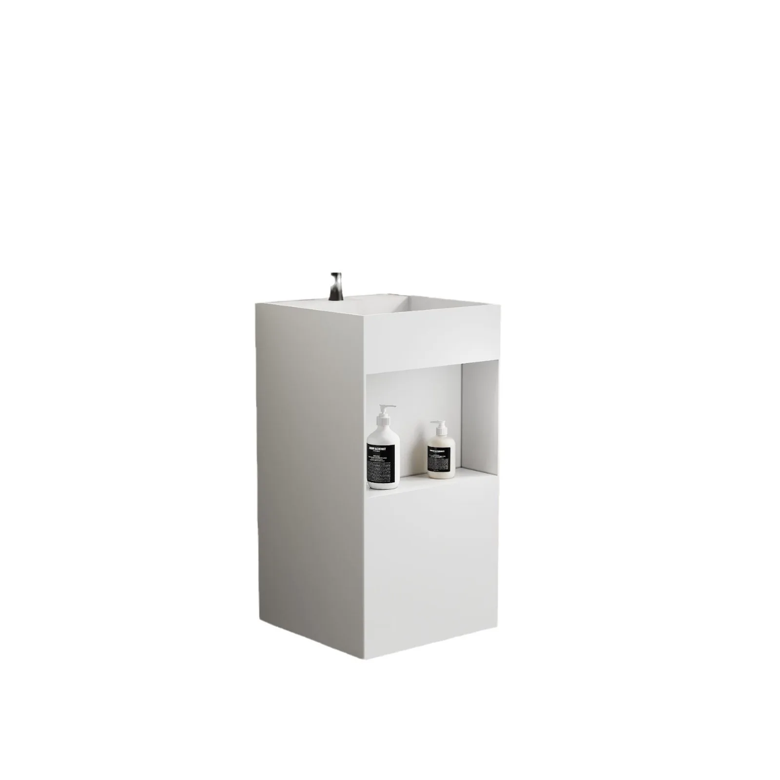 

Modern simple integrated lattice storage column basin wash basin artificial stone pillar basin