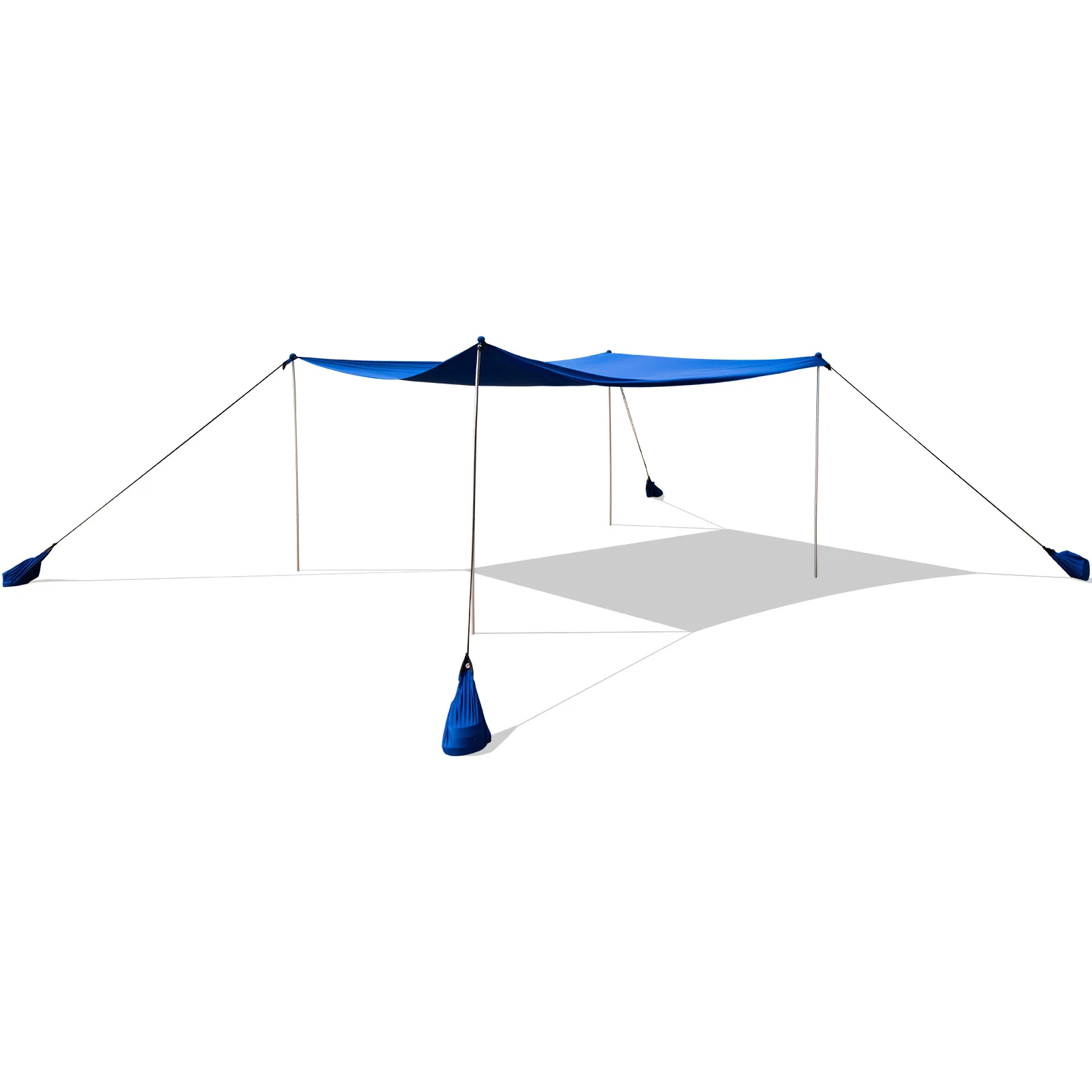 GOFLAME Beach Canopy Shields, 300 x 300 cm Beach Tent Sun Shelter w/4 Sandbags, 4 Poles, Ground Pegs