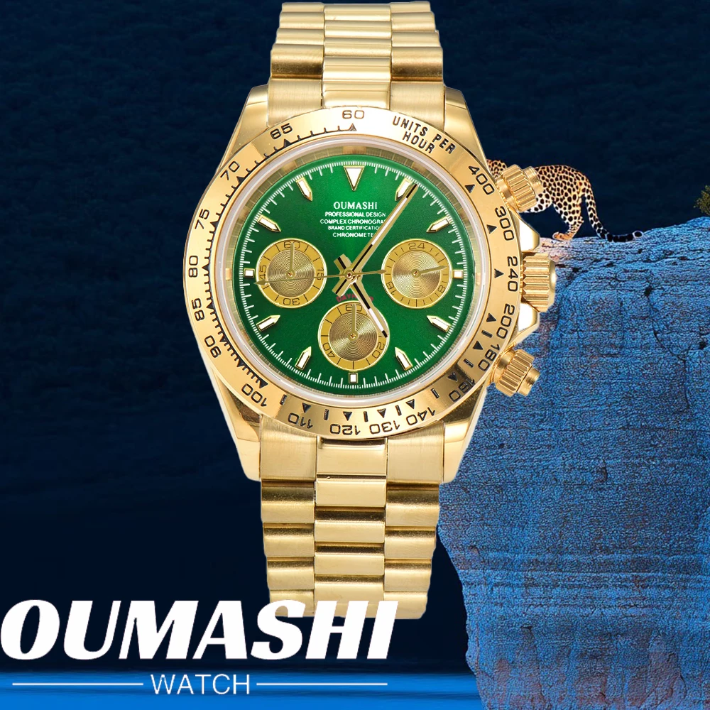 Luxury 39.3mm customized VK63 Chronograph Business Watch Men's VK63 Sport Sapphire Glass Meteorite dial Ceramic bezel vk63 watch
