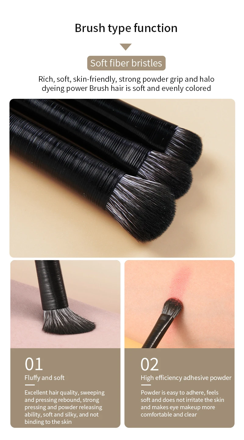 Natürliche Augen Make-Up Pinsel Set Lidschatten Pinsel Augenbraue Kontur Eyeliner Pinsel Frauen Augen Kosmetik Blending Detail Make-Up-Tools – Detail 3