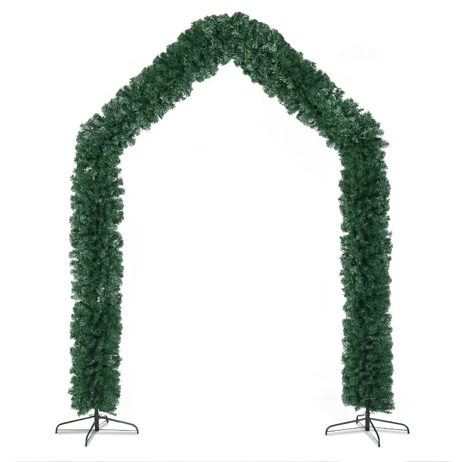 

Holiday arch decoration for outdoor use, PVC material, green color, 24040260cm size with 1650 branches for full and lush appear