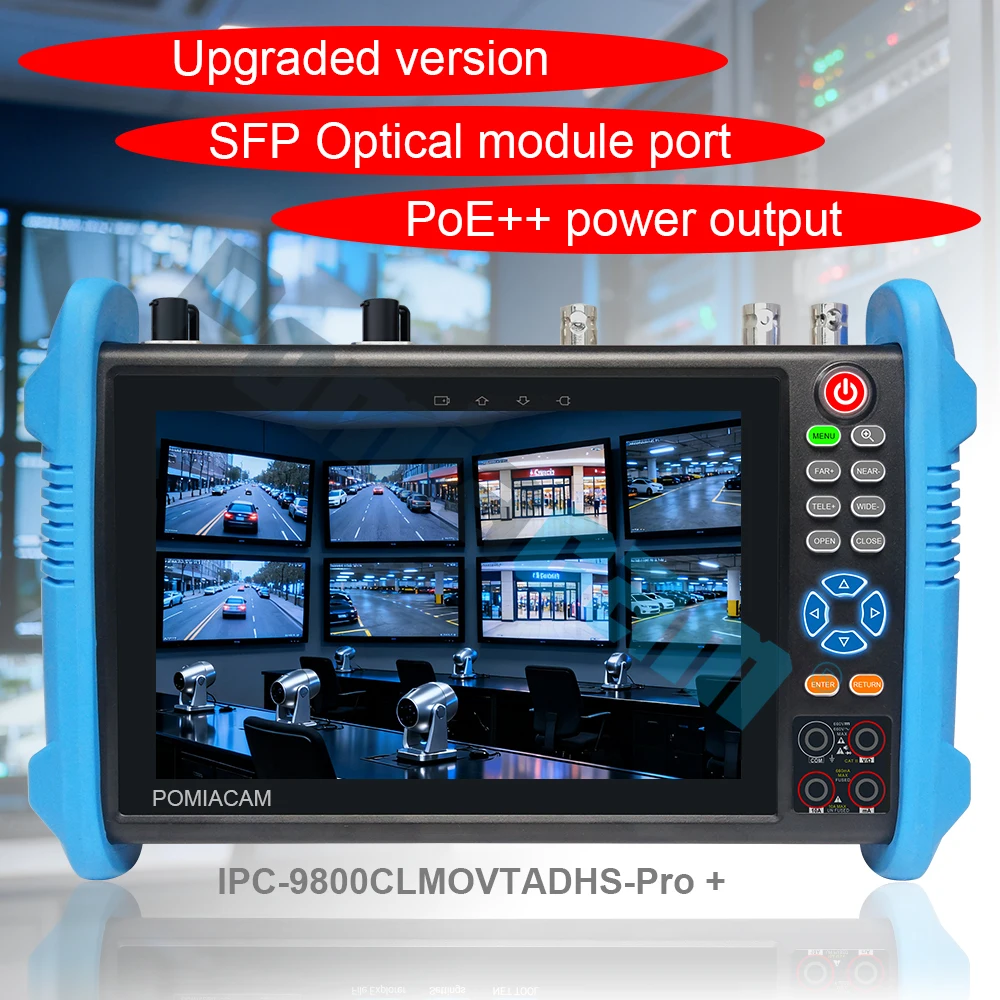 7 Inch IPS Touch IP Camera Tester,8K IP H.265 / 8MP AHD TVI CVI CCTV Tester with 90W PoE++, PTZ Control,UTP/RJ45 TDR Cable Test
