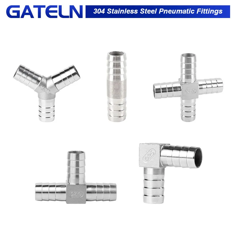 Hose Barb 304 Stainless Steel Tail Connectors 6mm 8mm 10mm 12mm T Type Y L Type Cross Pipe Fitting Pagoda Tail Barb Connector