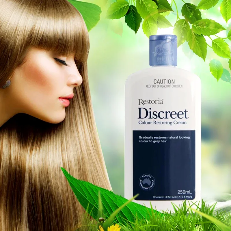 Oryginalny Restoria Discreet Color Restoring Cream Lotion Pielęgnacja włosów 250ml Zmniejsz szare włosy dla mężczyzn i kobiet