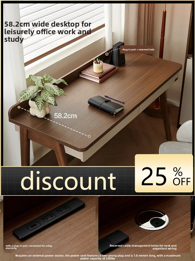 LMM new Chinese desk and chair living room study home multi-functional solid wood foot desk