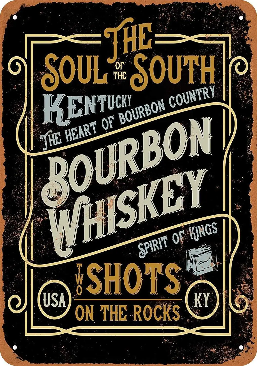 

Retro Metal Tin Sign 8 x 12inch - Kentucky Bourbon Whiskey