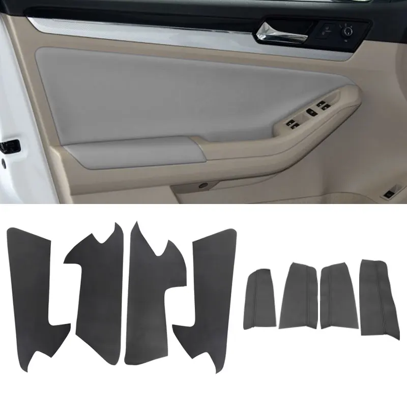 

For VW Jetta MK6 2015 2016 2017 2018 Microfiber Leather Interior Car Door Handle Armrest Panel Cover Protective Trim