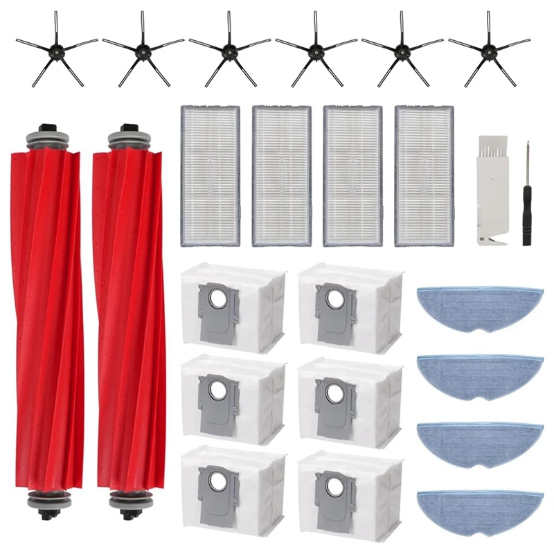 

ABBZ-For Roborock S7 S70 S7max T7S T7S Plus Robot Vacuum Cleaner Accessories Main Side Brush Hepa Filter Mop Pad Spare Parts