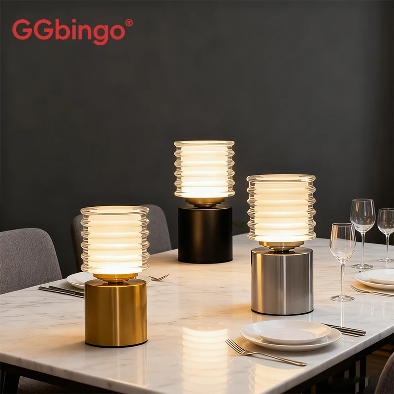 

GGbingo Rechargeable 2000mAh Metal Table Light Bedroom LED Lamp Desk Lamp Lighting Decoration