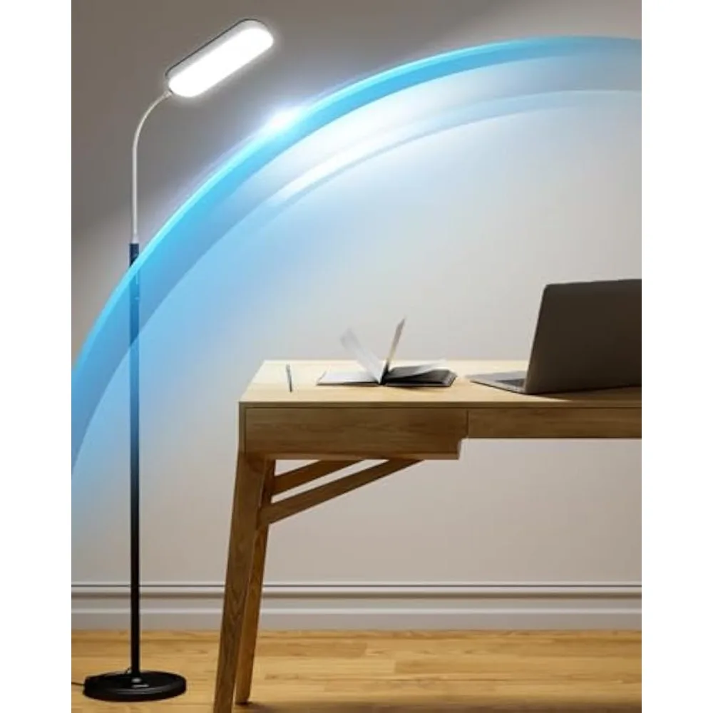 Floor Lamp, Eye-Caring LED Standing Lamp with 5 Color Temperatures, Stepless Dimmer & 3 Timer Function