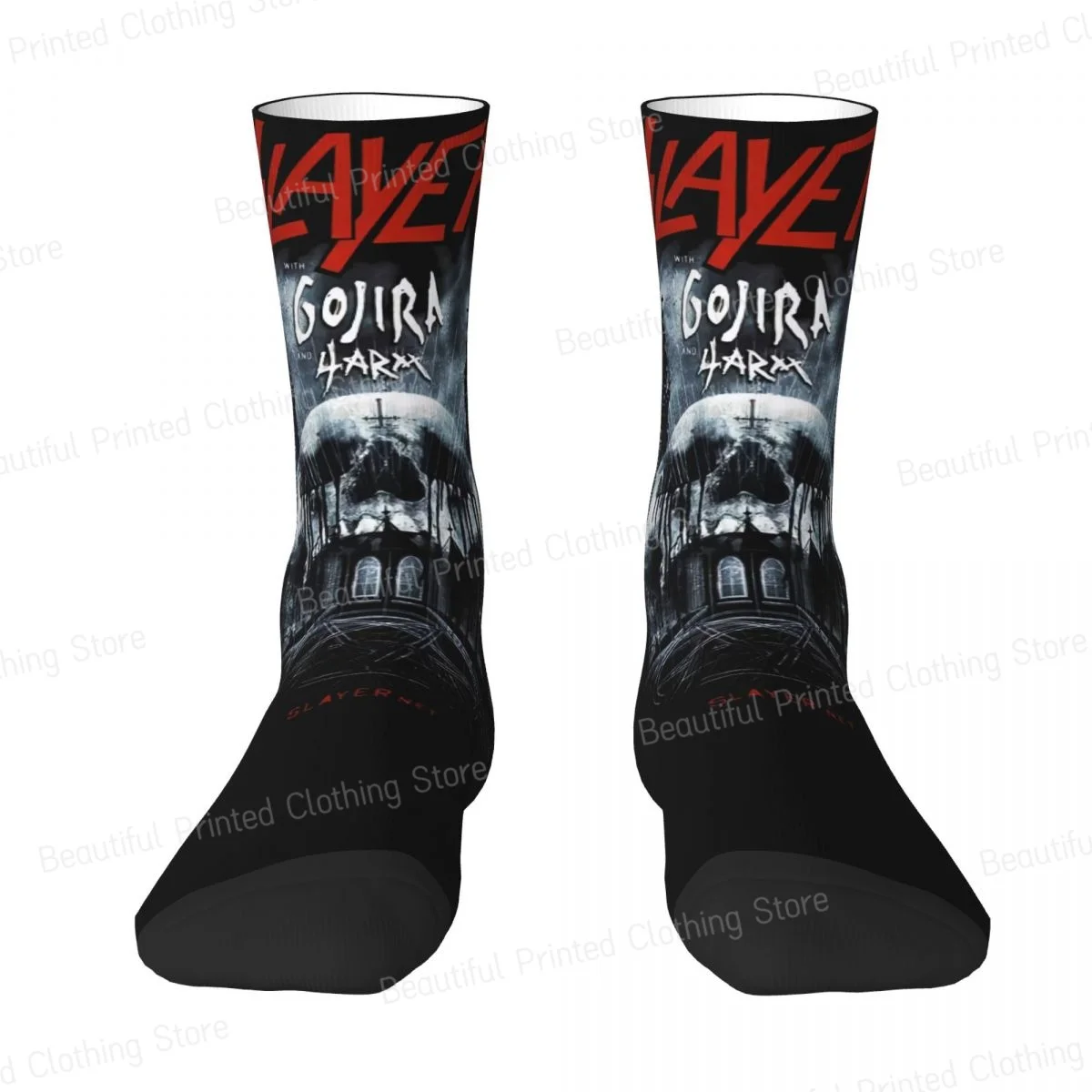 Slayer Live Undead Unisex Four Seasons Socks Outdoor Happy Crew Socks Street Style Crazy Sock