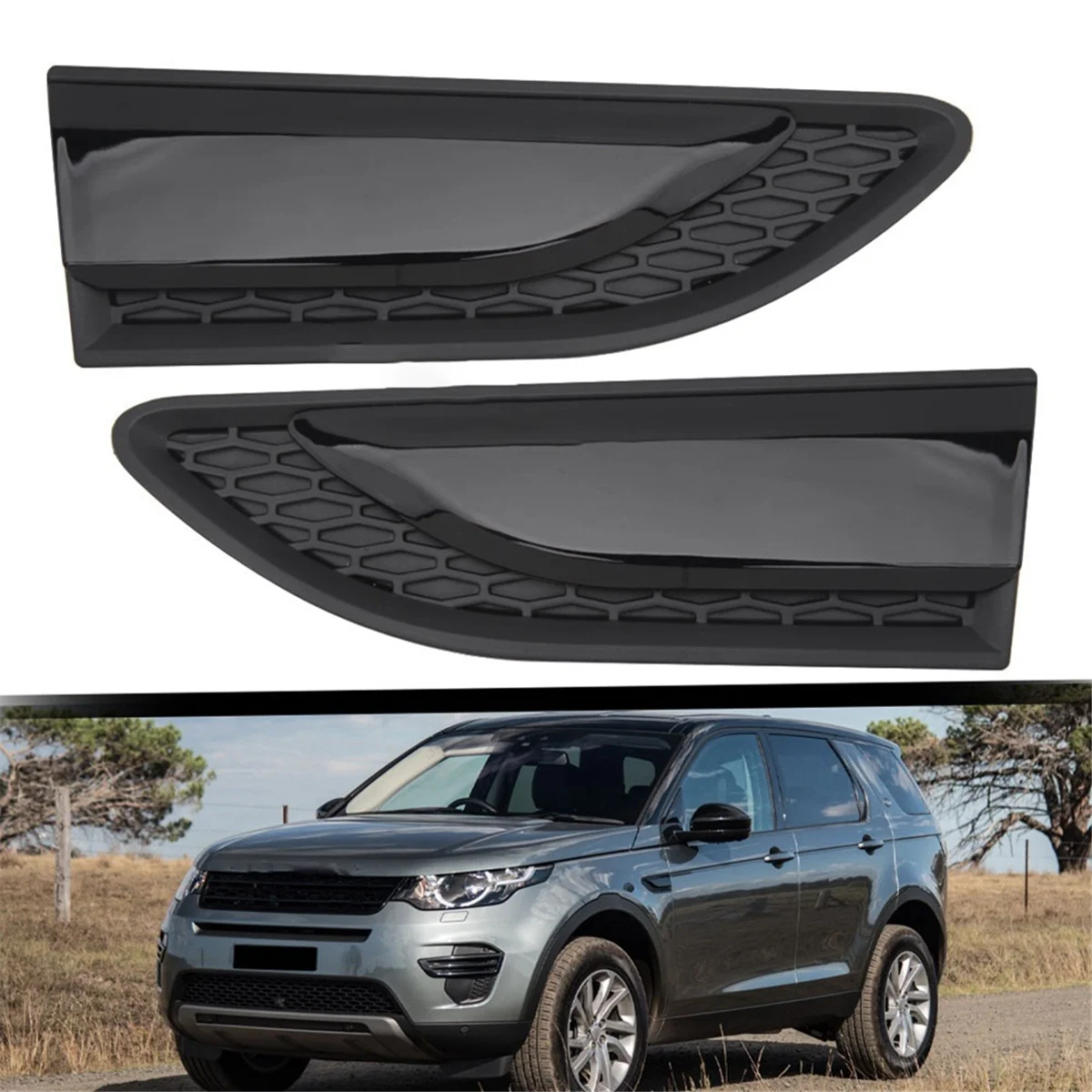 Car Side Fender Grille Trim Side Air Vent Trim Covers for Land Rover Discovery Sport L550 2015-2021 LR066243 LR066244