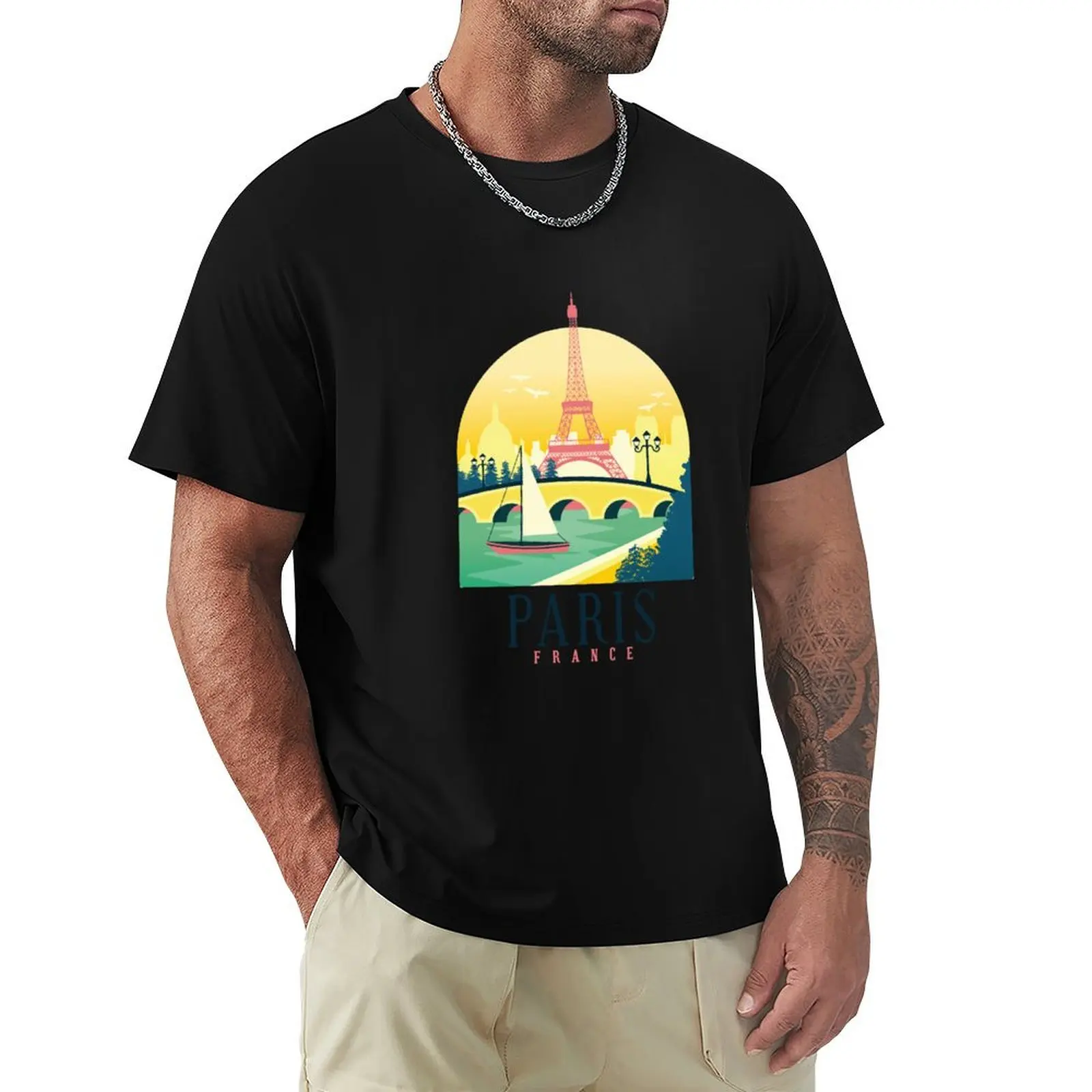 Paris France Paris Skyline T-Shirt oversized customs design your own black t-shirts for men