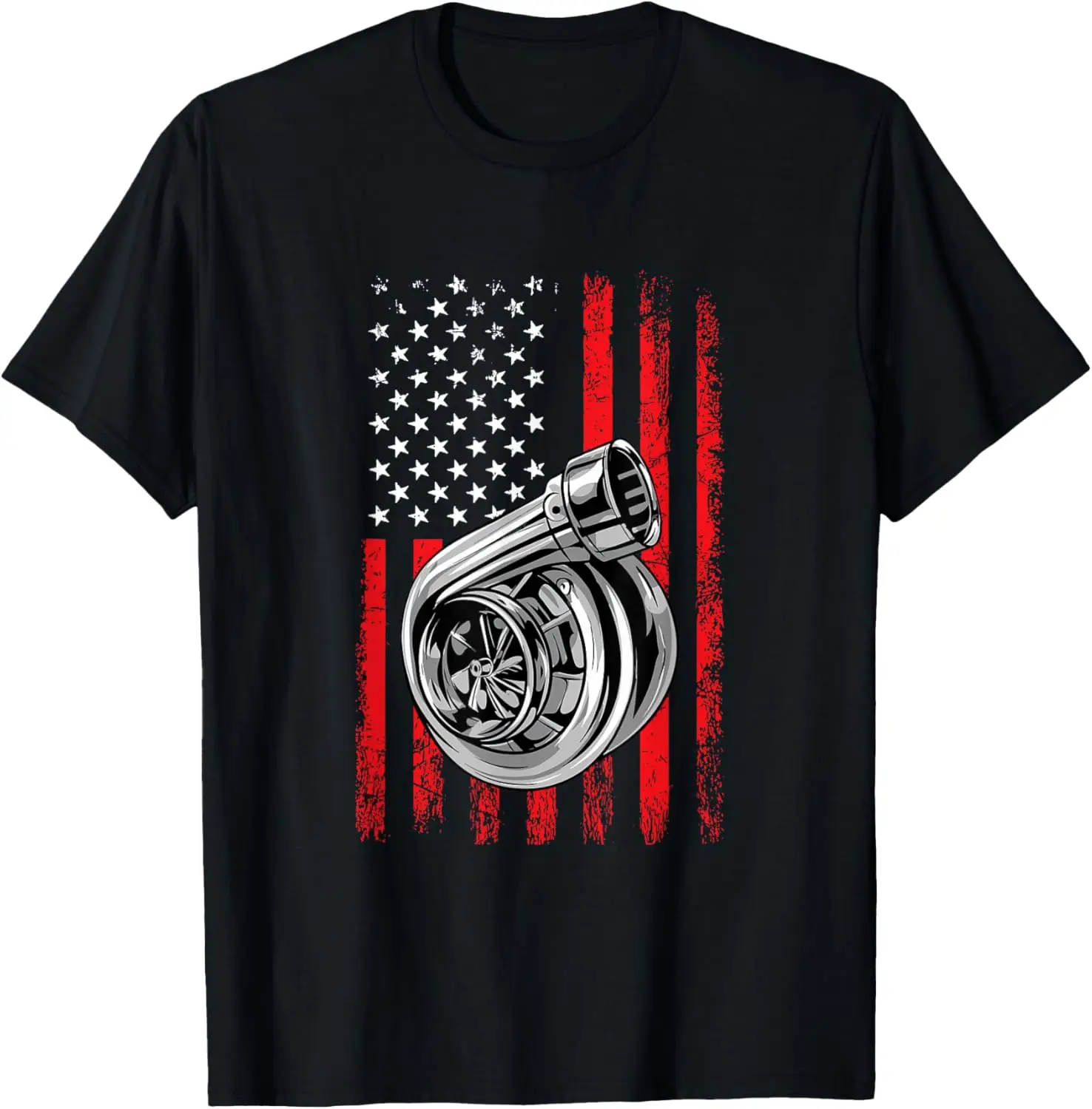 Turbo American Flag, racing turbo T-Shirt