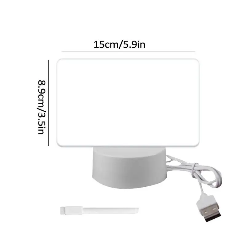 Детская Доска для объявлений, Настольная доска для записей с ручкой, акриловая доска для записей с мягкой искусственной настольной лампой, перезаписываемая и беспроводная