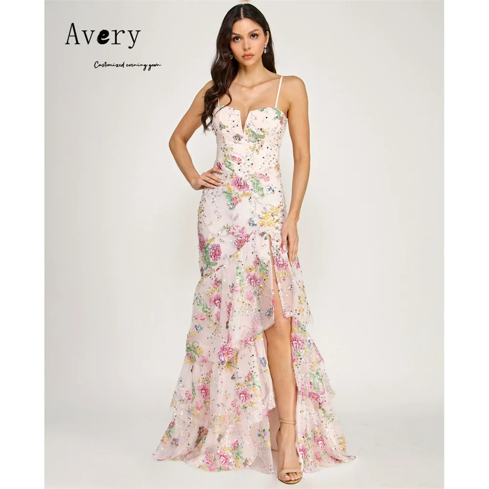 

Avery Custom Fishtail Spaghetti Straps Side Slits Backless Elegant Evening Dresses for Woman Luxury Evening Dress 2026 Woman