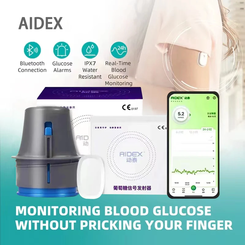 

Aidex Continuous Blood Glucose Monitoring Glucose Sensor Freestyle Libre Scan Free Data Share 24h Realtime Monitor for Diabetes