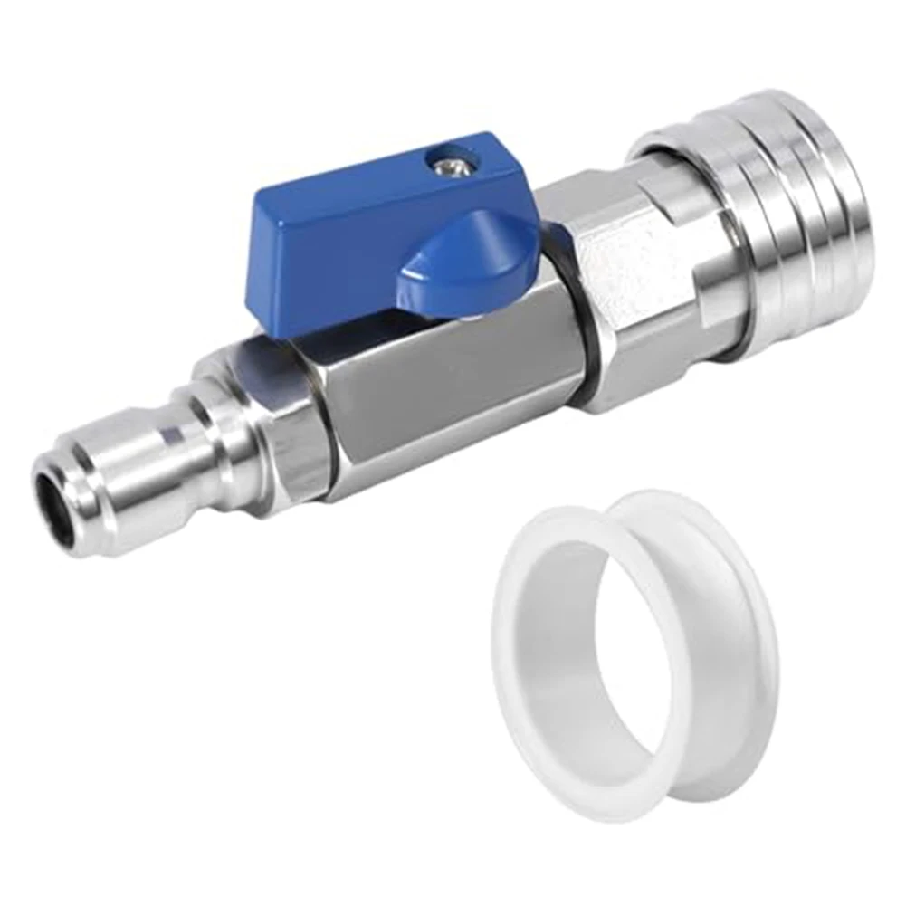 

Шаровой кран для мойки высокого давления 3/8 дюйма, быстроразъемный шаровой кран из нержавеющей стали, комплект для предотвращения утечек для силовых шайб В наличии