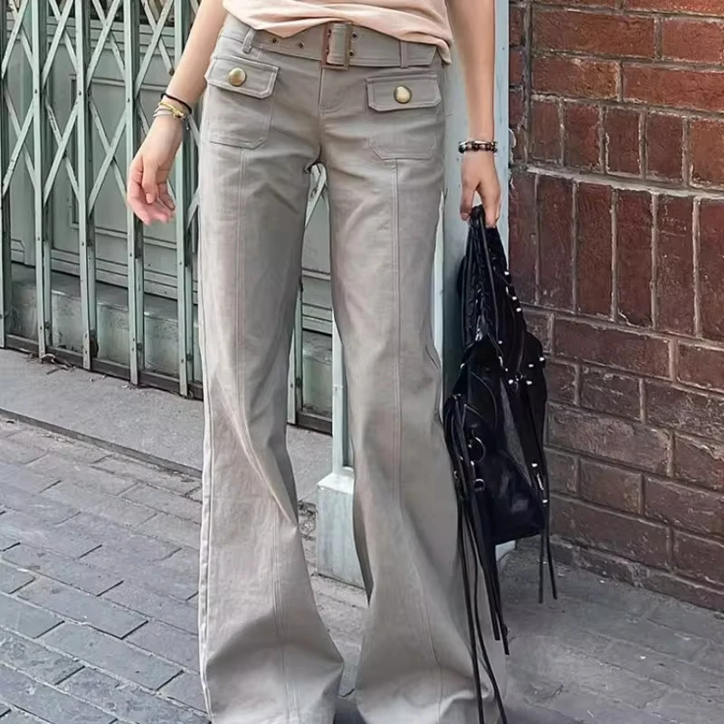 American Design Pocket Overalls Spice Girl Retro Loose Straight Mopping Trousers