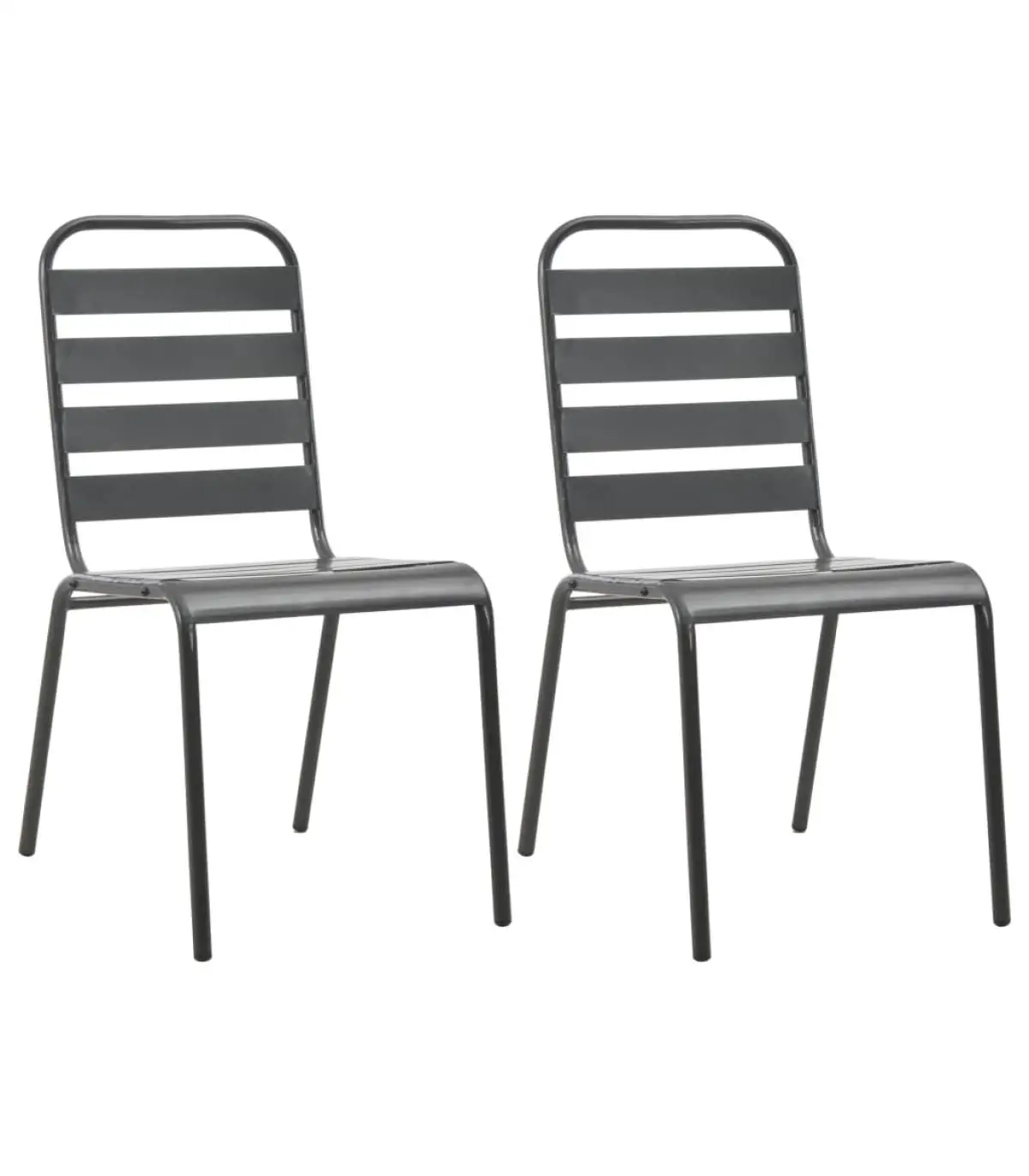 Garden chairs stackable garden chairs 2 units steel gray