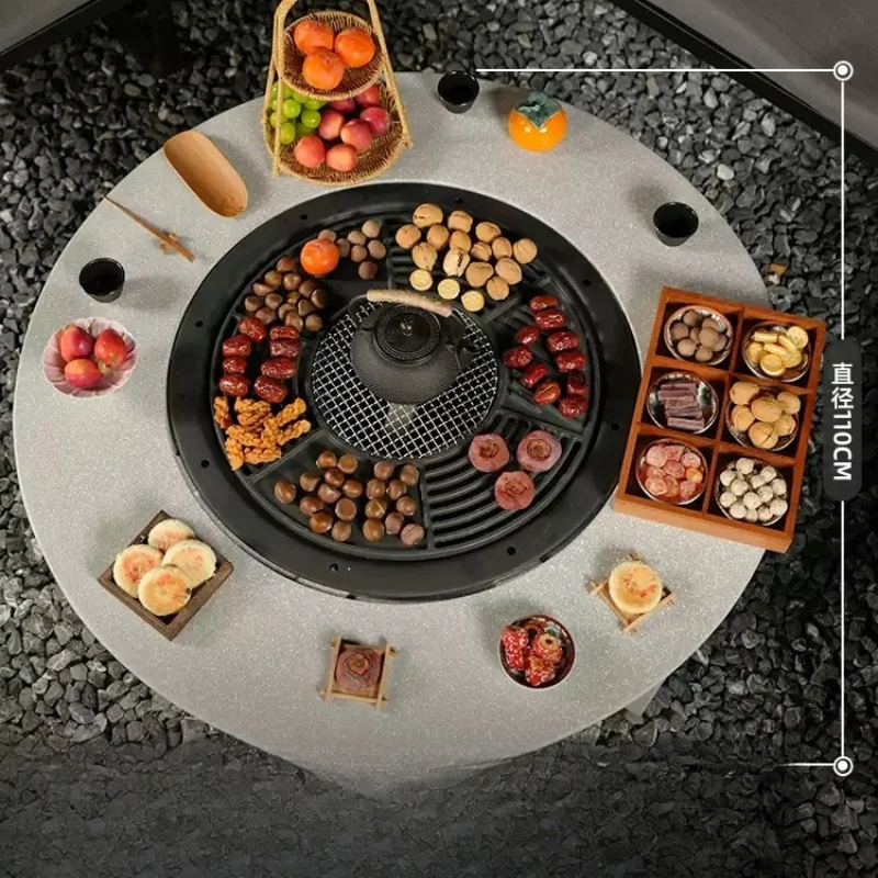 

Multifunctional widened barbecue grill, tea roasting stove, camping campfire carbon stove