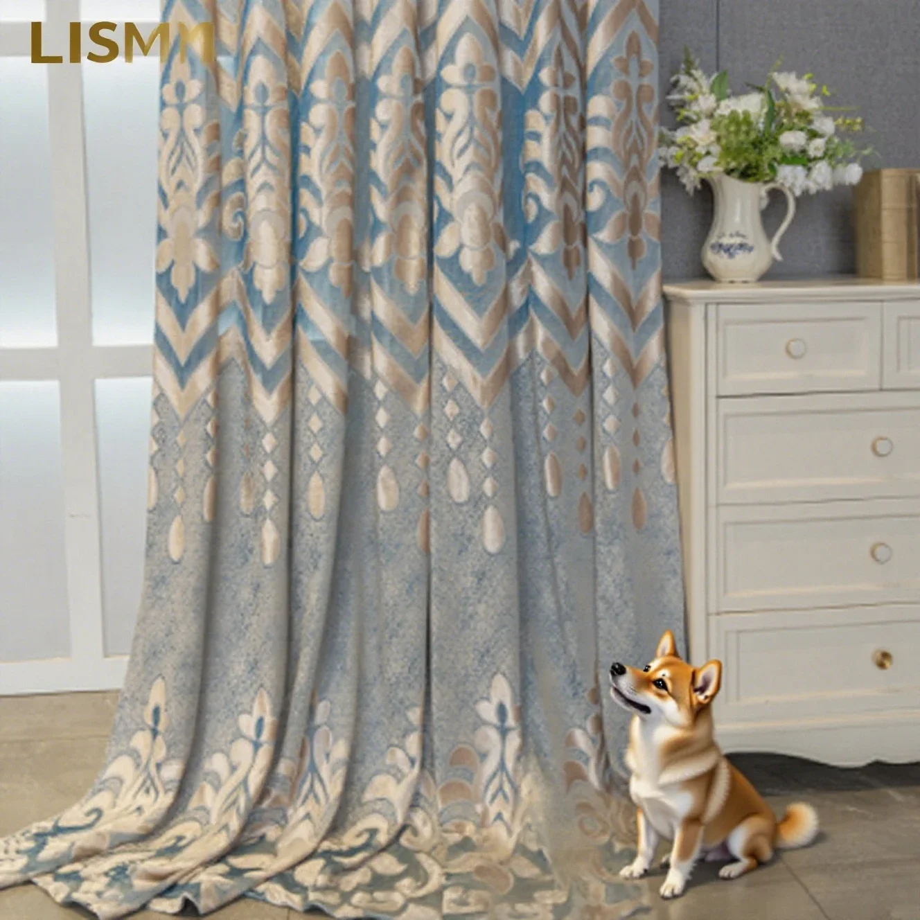 European Hollow Blackout Curtain for Living Room Bedroom Velvet Jacquard House Blackout Window Middle Eastern Decor Custom Cloth